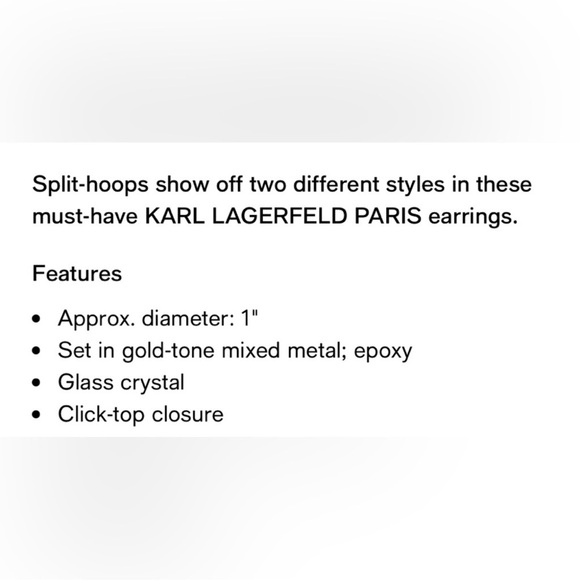 Karl Lagerfeld Gold and Silver Geometric Hoop Earrings - Picture 4 of 4